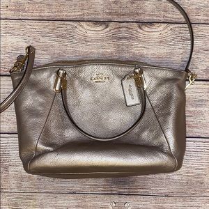 Coach Pewter Pebbled Kelsey Shoulder Bag